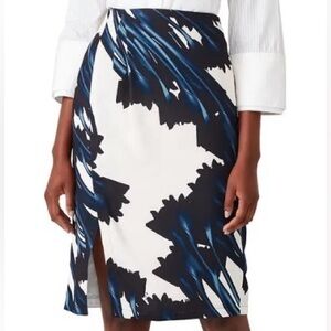 Halston Heritage women’s size 12 crocus pencil skirt blue and white new